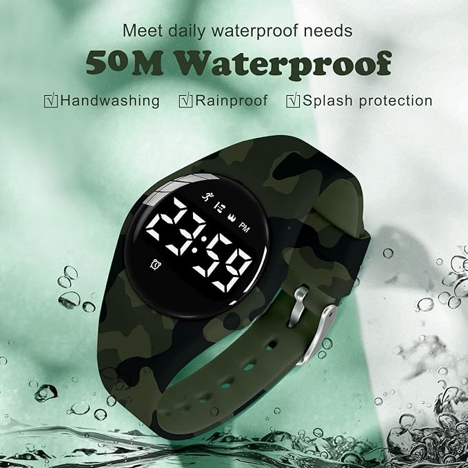 Kids Watches for Girls Boys Digital Sport Watch with Step Counter Pedometer Vibration Alarm Clock, No App Waterproof Fitness Tracker Kids Watch Boys Girls Teens Students Ages 5-16