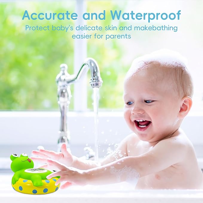 b&h Baby Bath Thermometer Frog - Easy to Read Display | BPA-Free| Fahrenheit or Celsius | Digital Water Temperature Thermometer for Newborns & Infants, Safe Floating Bath Toy