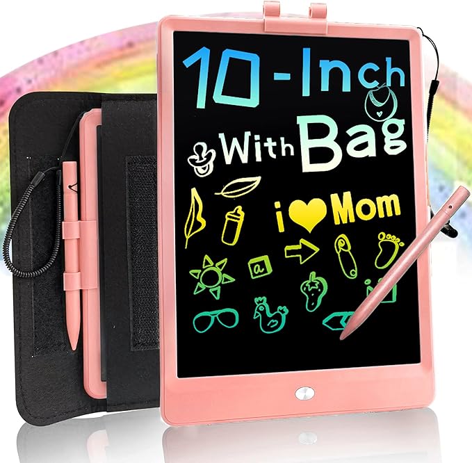 LCD Writing Tablet for Kids Doodle Board with Bag, Electronic Digital Colorful Screen Drawing Tablet, Etch a LEYAOYAO 10-Inch Drawing Pad Sketch Pads, Toy - Gift for 3-6 Years Old Girls Boys