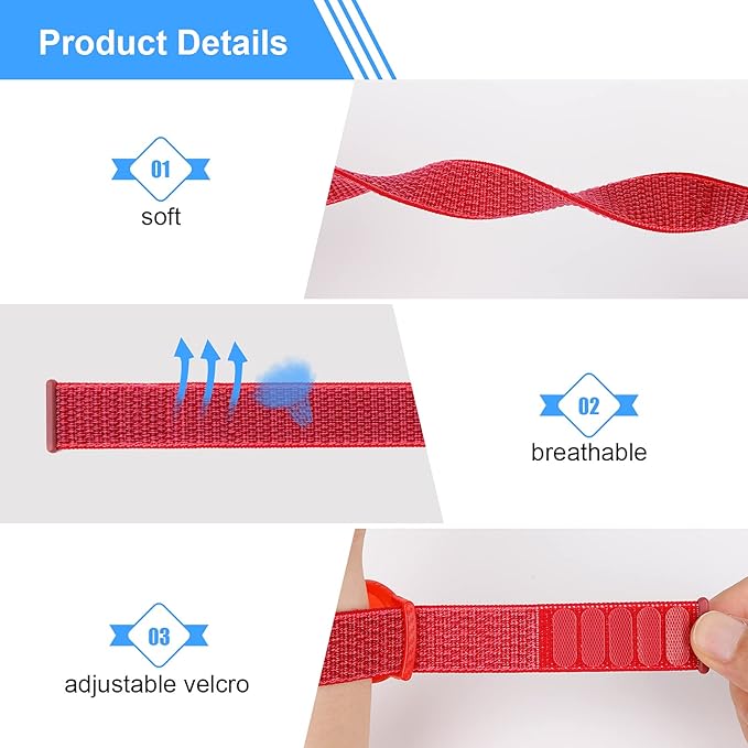 Kids Wristband Compatible with Apple AirTag, Protective Case for Air Tag GPS Tracker Holder with Nylon Bracelet, Adjustable Anti Lost Watch Band for Toddler Child Elder(Red)