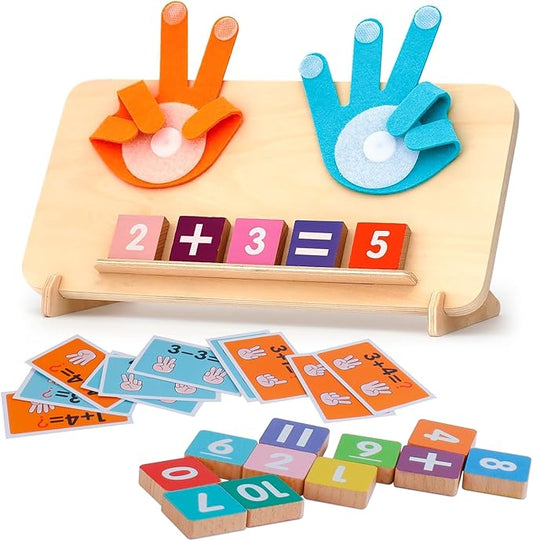 Preschool Learning Toys for Toddlers 3+ Years, Educational Number Counting Blocks for Kids, Homeschool Supplies for Math Manipulates, Finger Counting Math Toy, Montessori Toys for Kids Age 3+
