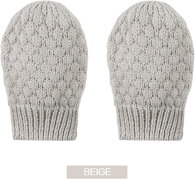 Baby Knit Mittens Toddler Boys Girls Gloves Winter Infant Newborn No Scratch Mitten 0-3 Years