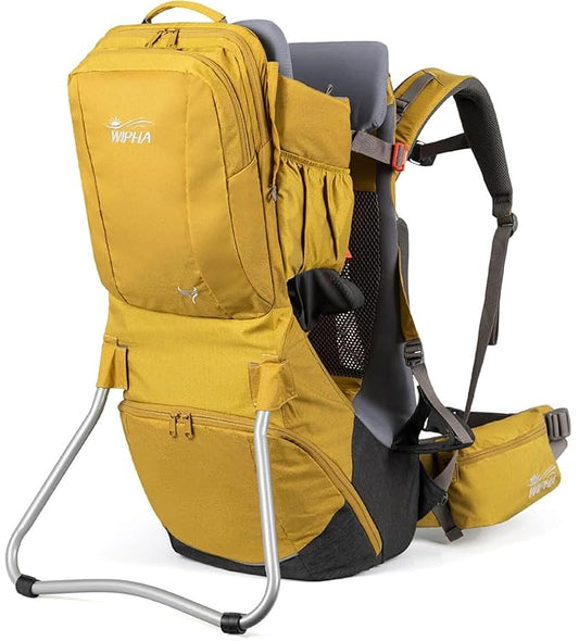 WIPHA Baby Backpack Carrier, Upgraded Carrying System Baby Hiking Backpack Carrier, Ergonomic Pro Hiking Baby Carrier Backpack with Safety Seat, Lightweight Large Capacity Toddler Carrier