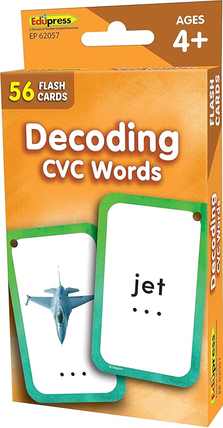 Teacher Created Resources Decoding CVC Words Flash Cards (EP62057), Medium