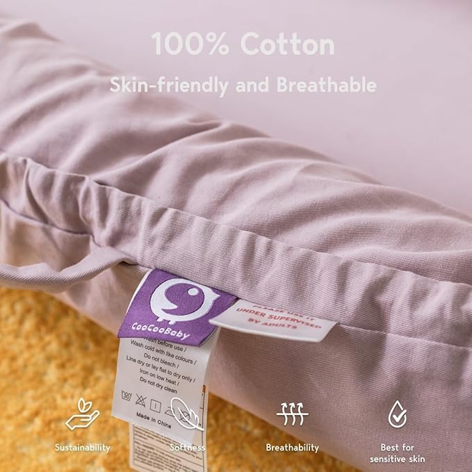 Infant Lounger, Baby Nest Cover for Baby Girls & Boys, Newborn Essentials for Baby 0-12 Months, 100% Cotton Breathable, Co Sleeper Portable Travel Bed (LavenderBlush, Cotton)