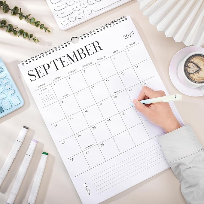 Wall Calendar 2025-2026, 18 Month Calendar from July 2025 to December 2026 14.5" x 11.8" Large Desk Calendar with Twin-Wire Binding for Home Office Planning Personal Organisers, Simple Style