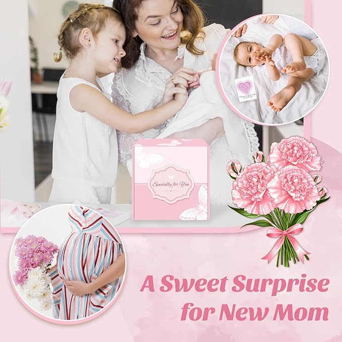 New Mom Gifts, 6 Pcs New Mom Care Package After Baby, Postpartum Gifts for Mama, Pregnancy Gift for Expecting Mother, First Time Mothers Day Gift for New Moms with 16 Oz Glass Cup, Eye Mask