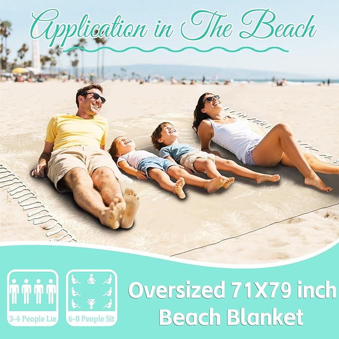 Oversized Turkish Beach Towel Blanket Cotton Giant XL Sandproof Towels Huge Linen XXL Extra Large Big Throw Quilt Blankets for Adults Beige Turtle