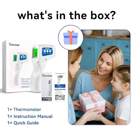 Berrcom Thermometer, 3 in 1 Contactless Infrared Fever Check Thermometer for Forehead, Ideal for Baby, Infant, Kids, and Adults, Batteries Not Included, JXB-178 (White)