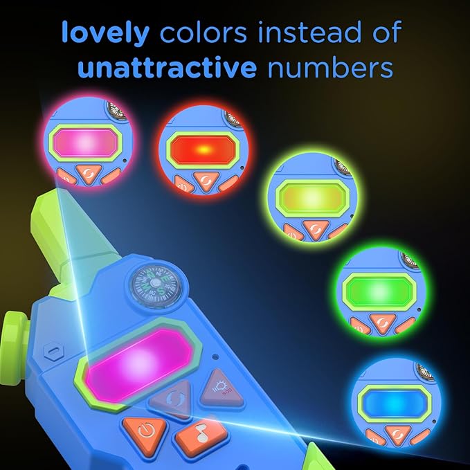 Walkie Talkies for Kids,5 Colourful Channels 2 Way Radio,Compass Flashlight and Magnifying Glass,3 Miles Long Range for Adventure Game,Outside, Camping, Hiking,Toys for 3-12 Year Old Boys Girls