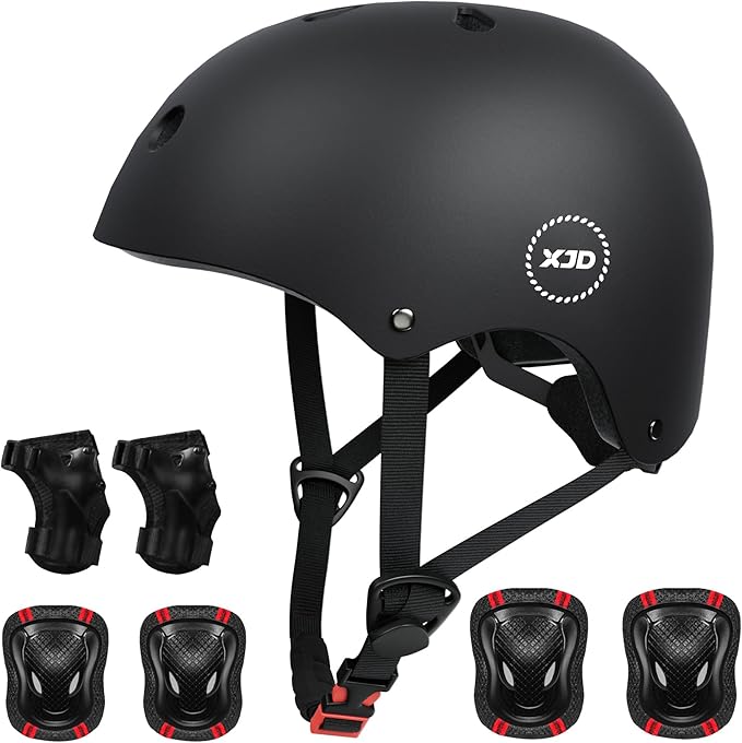 XJD Kids Bike Helmet,Multi-Sport Protective Gear Set for 3-5-8-14 Years Boys Girls with Knee and Elbow Pads Wrist Guards fit Roller Skates,Cycling,Skateboarding,Skating Scooter