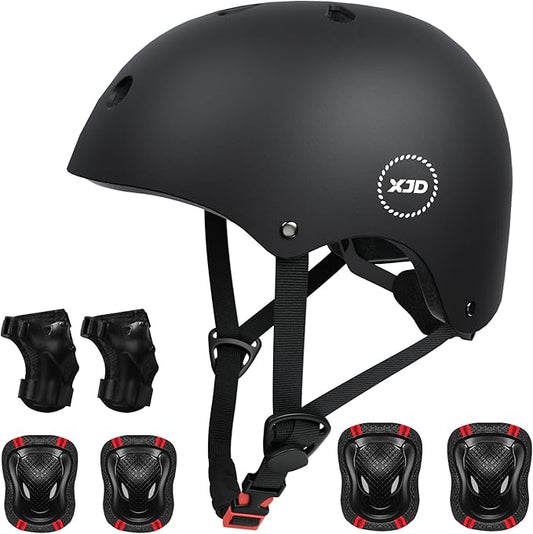 XJD Kids Bike Helmet,Multi-Sport Protective Gear Set for 3-5-8-14 Years Boys Girls with Knee and Elbow Pads Wrist Guards fit Roller Skates,Cycling,Skateboarding,Skating Scooter