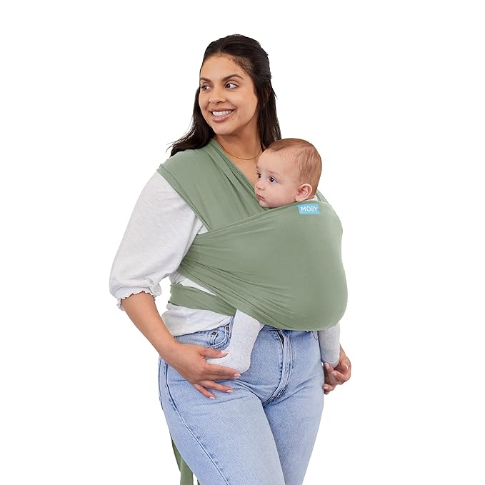 Moby Baby Wrap Carrier Classic for Newborns to Toddlers (8-33lbs), Infant Sling Carrier, Lightweight & Hands Free Design, Adjustable for All Body Types (Pear)