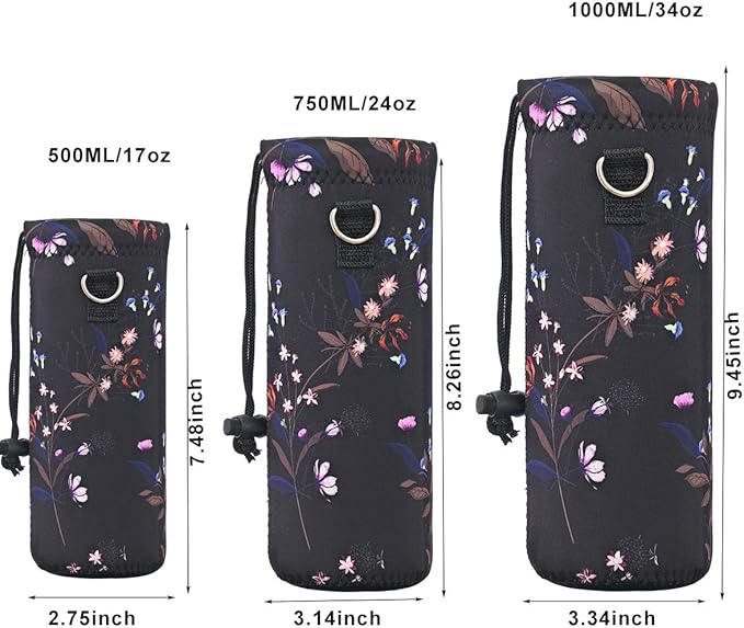 AUPET Water Bottle Sling Bag Carrier Crossbody Sleeve,Insulated Neoprene Bottle Case Holder Pouch Cover 500ML/17oz with Shoulder Strap for Walking Women Men