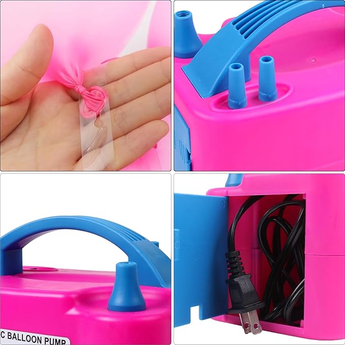 Balloon Pump 600W 110V Electric Balloon Pump Portable Electric Inflator Balloon Air Pump-2 Tying Tools Balloon Blower for Party Decoration