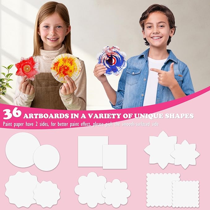 Arts and Crafts for Kids Ages 4-8,Paint Spin Art Machine Kit,Art Craft Set for 6-9 Year Old,Cool Painting Spinner Toys Kits Set,Art Supplies Birthday Gifts for Boy Girl Ages 6 7 8 9 10 11 12 Pink