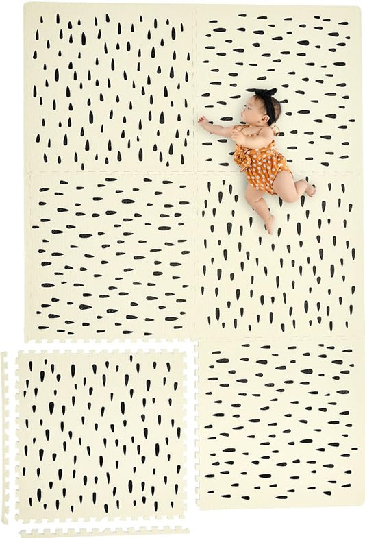 Yay Mats Stylish Extra Large Baby Play Mat. Soft, Thick, Non-Toxic Foam Covers 6 ft x 4 ft. Expandable Tiles with Edges Infants and Kids Playmat Tummy Time Mat (Spencer Animal)