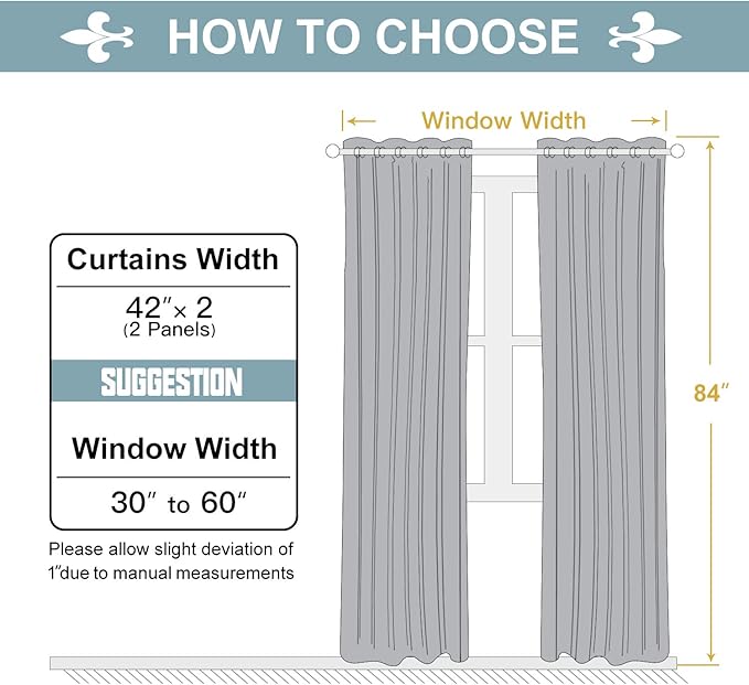 ChrisDowa 100% Blackout Curtains for Bedroom with Black Liner, 2 Thick Layers Total Blackout Thermal Insulated Grommet Window Curtains 2 Panels Set (Mustard Yellow, 42 x 84 Inch)