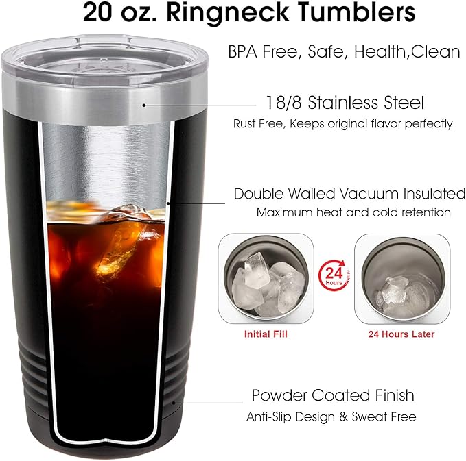 Personalized Tumblers Custom Travel Coffee Mug, Insulated Stainless Steel Cup with Spill-Resistant Lid, Optional Spill-Proof Lid and Stainless Steel Straw! Engraved in USA by iProductsUS (Black, 20oz)