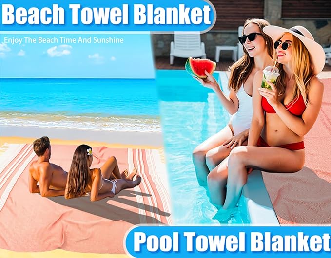 Oversized Turkish Beach Towel Blanket Cotton Giant XL Sandproof Towels Huge Linen XXL Extra Large Big Throw Quilt Blankets for Adults Cloud Travel Camping Glamping Accessories Essentials