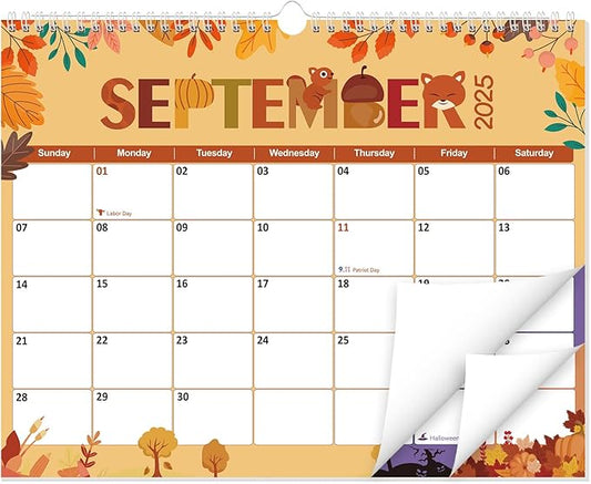GuassLee Wall Calendar 2025-2026, Vertical Wall Calendar 2026, Sept. 2025 to Mar. 2027, 14" X 11" 19-Month Holiday Themed Calendar Hanging Planner Wall for Home School Office Planning & Organizing