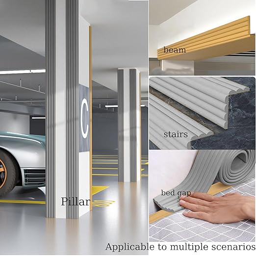 Bunk Bed Ladder Pads,Traction Treads for Stair Steps,Soft Extra-Wide Edge Protector,Self-Adhesive Bunk Bed Ladder Cover Foam Padding,Furniture 16.5 Ft Gray