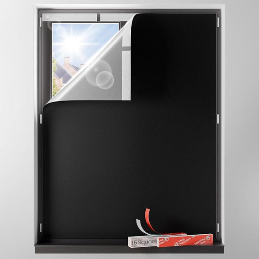 Sumobaby Blackout Curtains for Bedroom 61"x100" Portable No Drill Black Out Window Cover with Upgraded Hook&Loop Tapes,100% Blackout Shades,Thermal Insulated Blinds for Bedroom,Nursery(1 Panel,Black)