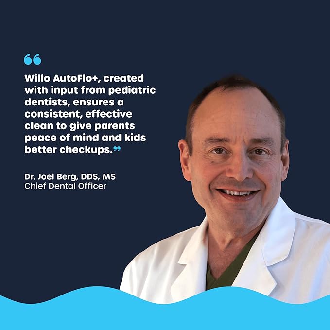 Willo Fully Automatic Kids U-Shaped Electric Toothbrush - 2 Brushing Timers, Deep-Cleans, Consistent Results, Eliminates Brushing Mistakes - Berry Splash (Small - Kids Ages 5-7 Years)