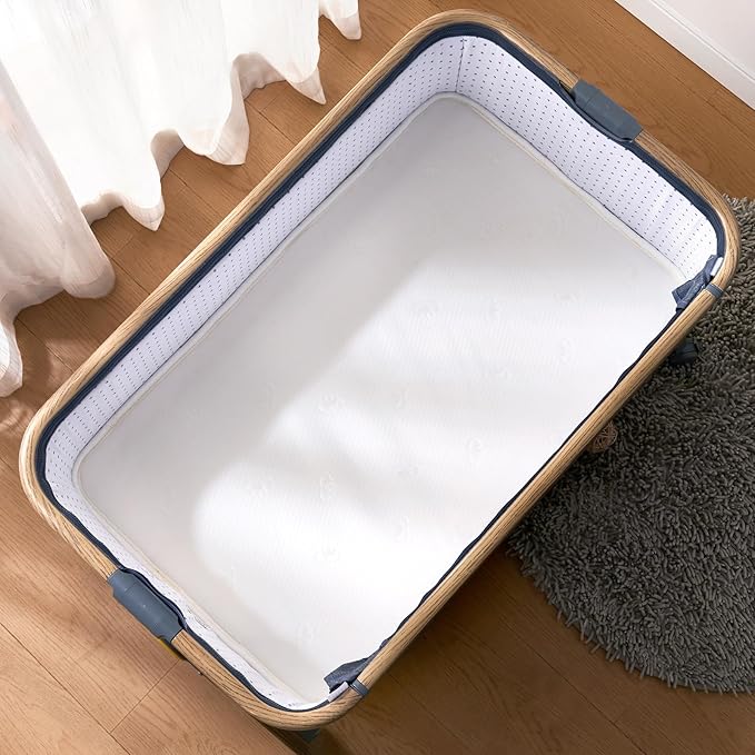 Baby Bassinet Mattress 35x 20 inches- Firm Support and Comfort Premium Foam,Noiseless and Odorless,Hypoallergenic Small Crib Mattress, Fits Moses Basket, Dual Sided with Soft Breathable Fabric