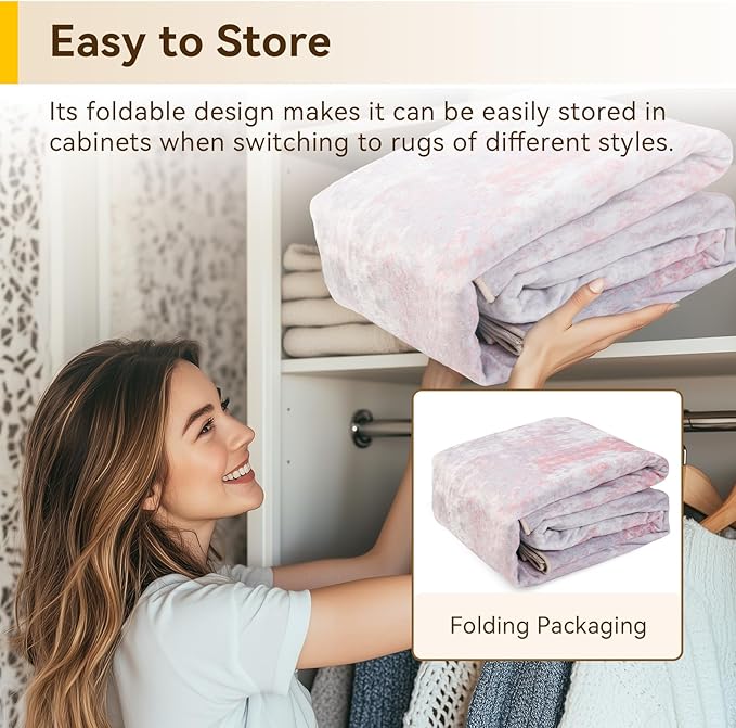 Washable Area Rugs 4ft Non-Slip Modern Abstract Soft for Living Room Entryway Bedroom Nursery, Print Pattern, Grey Pink