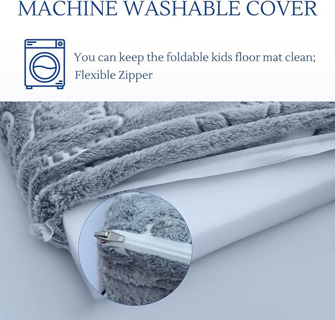 MeMoreCool Kids Floor Futon Mattress Large 6x4 FT, Thicken Foam Tatami Sleeping Pad for Playroom, Foldable Crawling Mat for Children’s Play Area