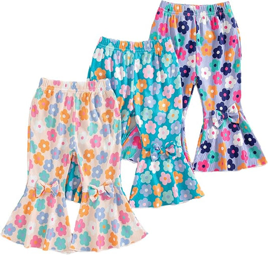 Mioglrie Baby Girls Pants Toddler 3 6 9 12 18 24 Months Leggings Newborn Girls Flared Leggings Infant Bell Bottom Pants