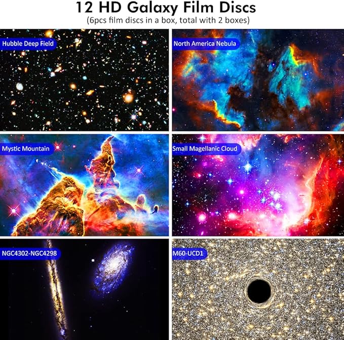 Star Projector, Planetarium Projector for Bedroom Ultra Clear Galaxy Night Light with 4K Replaceable 13 Galaxy Discs 360 Degree Rotation Real Sky Light for Kids Room Birthday Valentines Gift