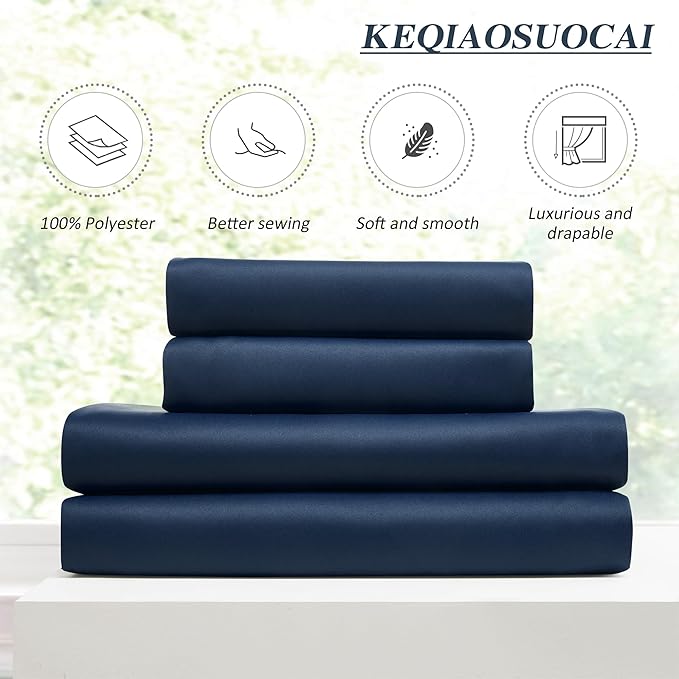 Navy Blue Blackout Pinch Pleated Curtains for Living Room, Aesthetic Bedroom Room Darkening Curtain 105 Inches Long 100" W x 105" L-2 Panels