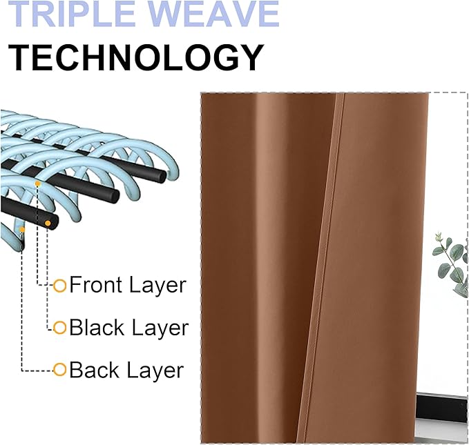 Simplebrand Ava Sun Baked Short Blackout Curtains for Bedroom 54 Inches Long 2 Panels Set, Solid Thermal Insulated, Energy Saving Window Treatment Curtains Blackout Drapes, W40 x L54 Inch, Sun Baked