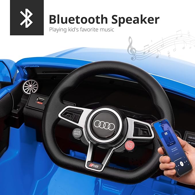 Licensed Audi Electric Kids Car, 12V Kids Ride-on Toy Car for Toddlers w/Remote - Dark Blue