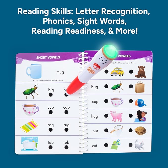 Educational Insights Hot Dots Kindergarten Reading Set - Kindergarten Workbooks with Interactive Pen, Homeschool Learning Activities, Learn to Read Activity Books for Kids Ages 5+