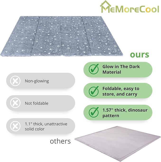 MeMoreCool Kids Floor Futon Mattress Large 6x4 FT, Thicken Foam Tatami Sleeping Pad for Playroom, Foldable Crawling Mat for Children’s Play Area