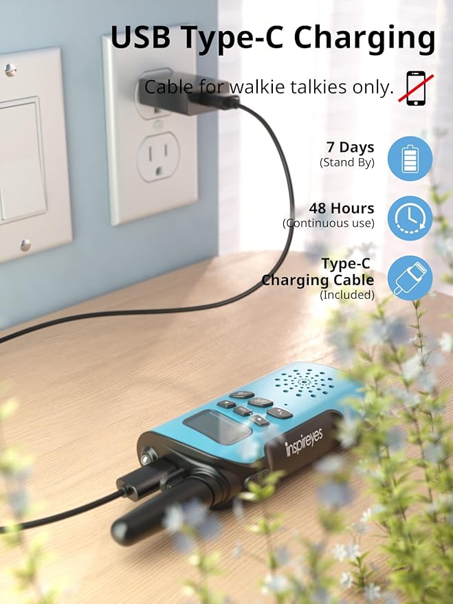 Walkie Talkies for Kids Rechargeable,Toys for Boys and Girls Ages 3-12, 3 Pack Long Range 2-Way Radios, Birthday Gifts,Christmas Stockings, Outdoor Play, Family Games, Hiking Camping Gear