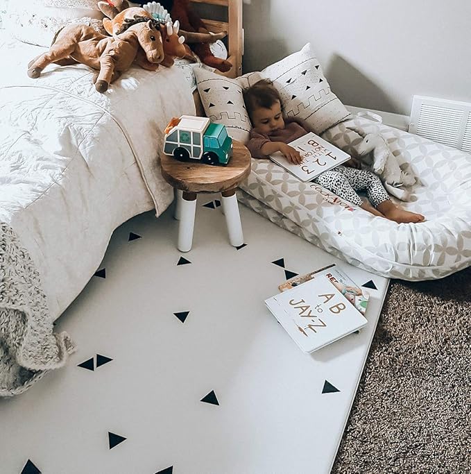LITTLE Bot Ofie Mat, Soft Reversible Foam Baby Play Floor mat, Waterproof, 6.5 ft x 4.5 ft, Durable and Non-Toxic (Zen line, Large)