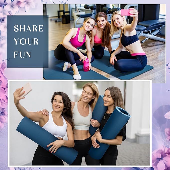 Timgle 6 Pcs 10mm Thick Yoga Mat Bulk, 68 x 24 Inches, Anti-Slip Tear-Resistant Exercise Mat for Adult Fitness, Stretching, Workout and Studio