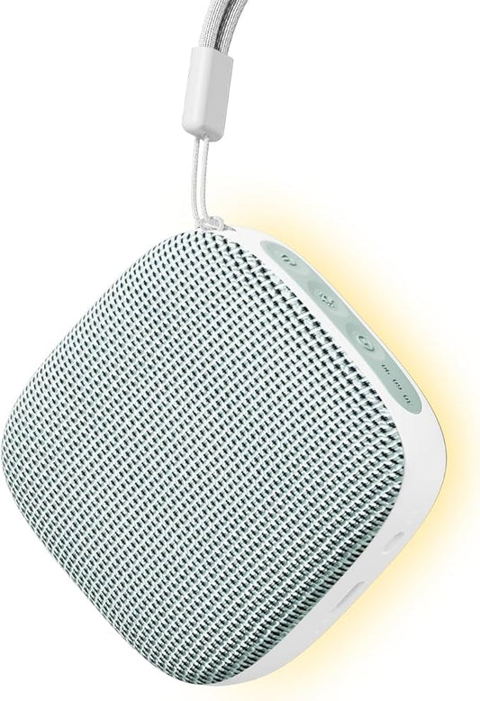 Portable Sound Machine with Night Light, White Noise Sound Machine for Sleeping, 20 Soothing Sounds, Headphone Jack,Long-Lasting Power, Timer, Mini White Noise Machine for Travel Home and Office,Green