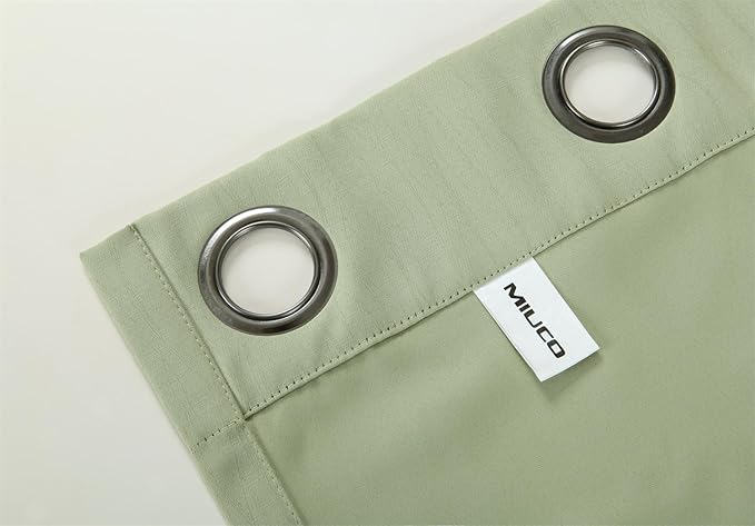 MIUCO Blackout Curtains Room Darkening Curtains Textured Grommet Panels for Living Room 2 Panels 52x84 Inch Long Sage