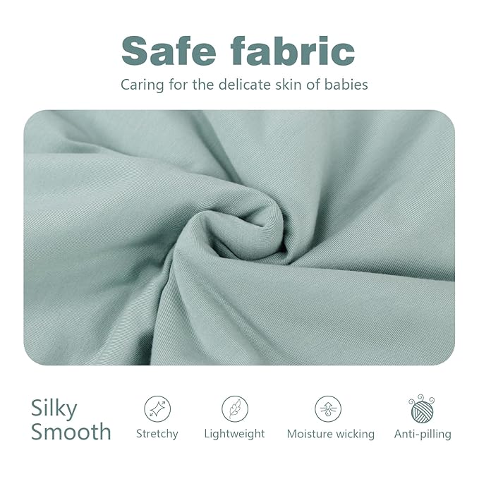 Mosebears Unisex Baby Sleep Sack 1.0 TOG, Supersoft Rayon Made from Bamboo Wearable Blanket with 2-Way Zipper (Calm Sage,0-6 Months)