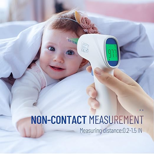 Forehead Thermometer for Adults and Kids, Digital Baby Thermometer with Fever Alarm, Fast Accurate Results, Home Medical & Nurse Essentials