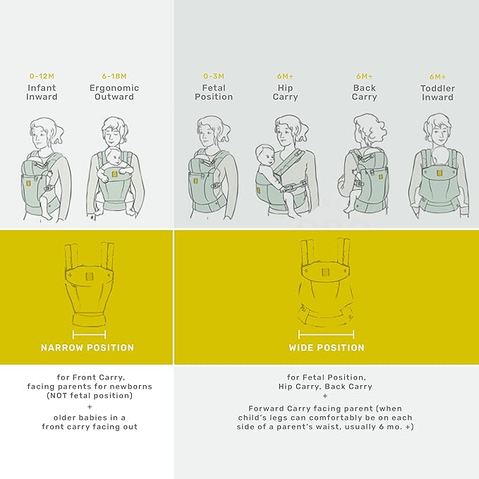 LÍLLÉbaby Complete Airflow Ergonomic 6-in-1 Baby Carrier Infant to Toddler with Lumbar Support (7-45 Pounds), 360 Degree Baby Wearing, Inward and Outward Facing (Silver)