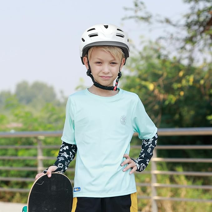 Kids Bike Helmet, Youth Toddler Boys Girls Helmets, 2 Size Adjustable for Ages 2-3-5-8-14 Years, Child Helmet with Visor and LED Light, Lightweight Multi-Sport Bicycle Scooter Cycling Helmets