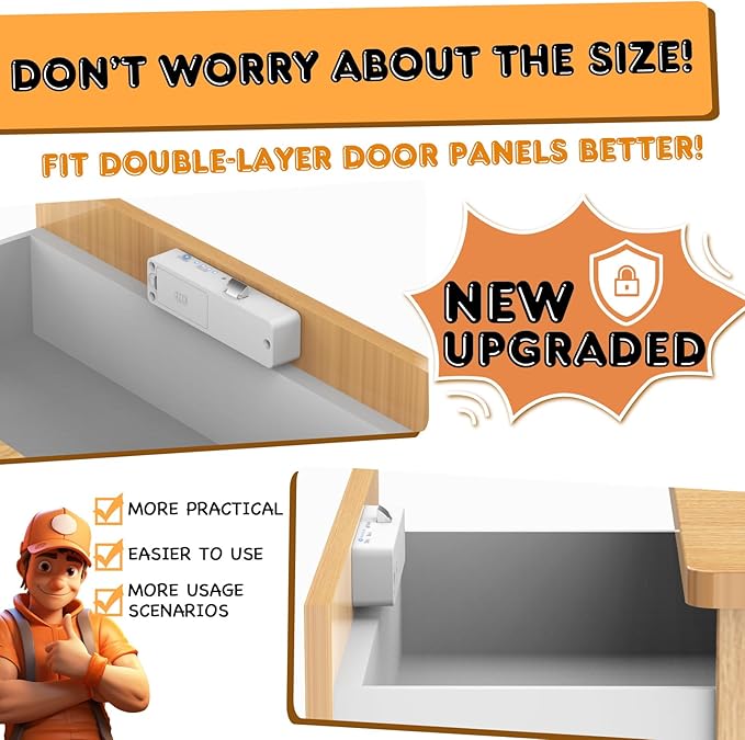 Eseesmart Smart Cabinet Lock, Hidden Magnetic Bluetooth RFID Keyless Drawer Lock, Baby Proofing Child Safety Cabinet Locks for Liquor File Cabinet Cupboard Desk Dresser Adults