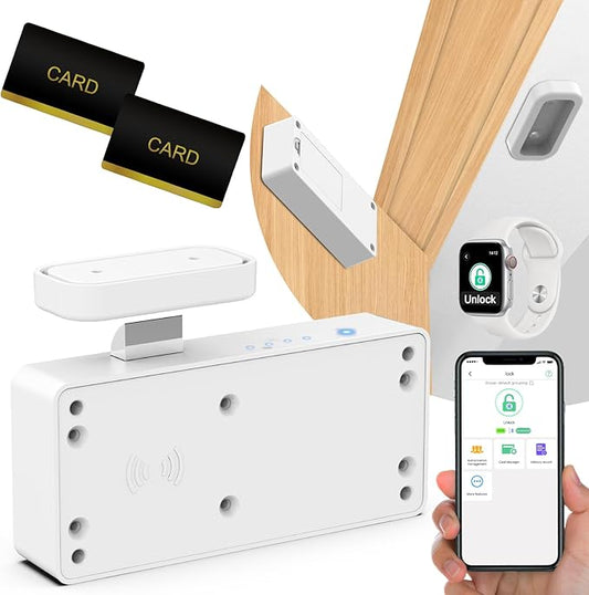 Eseesmart Smart Cabinet Lock, Hidden RFID Keyless Electronic Bluetooth Drawer Locks, Baby Proofing Child Safety Cabinet Locks for Liquor Cabinet Locker Drawer Cupboard Desk Dresser Adults