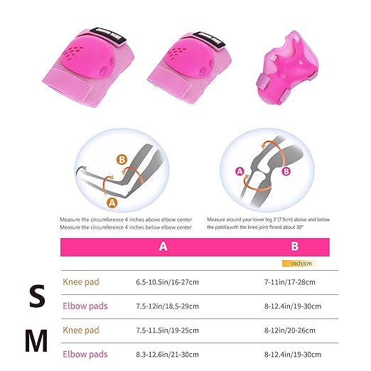 Youth/Kids Knee Pads Elbow Pads Wrist Guards Protective Gear Set for 3-15 Years Child Roller Skates, Skateboard, Cycling, Inline Skating, BMX Bike, Balance Bike, Scooter Riding and Other Outdoor Sports